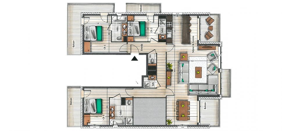 Apartment B21-22 at Residence Aspen Lodge in Courchevel Moriond